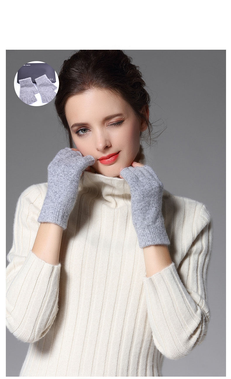 Gants à demi-doigts en 100 % laine