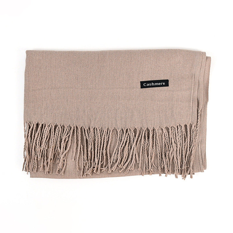 [Polyester Fiber] Women's Tassel Scarf – Cashmere Feel Imitation (70 cm x 200 cm)