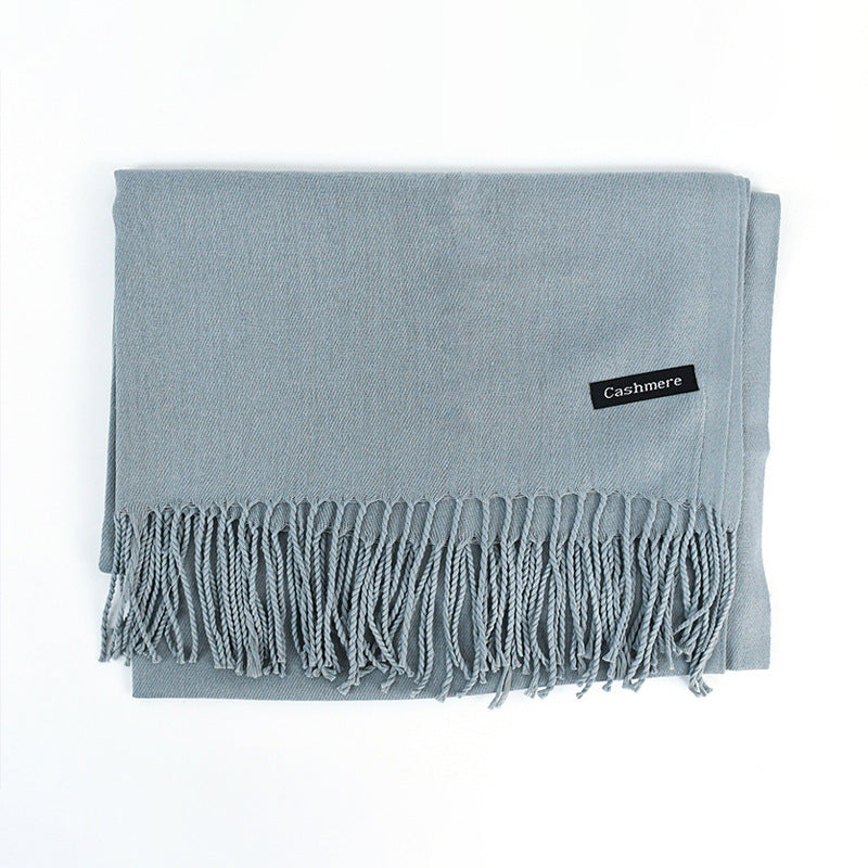 [Polyester Fiber] Women's Tassel Scarf – Cashmere Feel Imitation (70 cm x 200 cm)