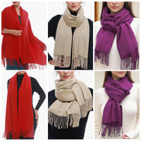 [Polyester Fiber] Women's Tassel Scarf – Cashmere Feel Imitation (70 cm x 200 cm)