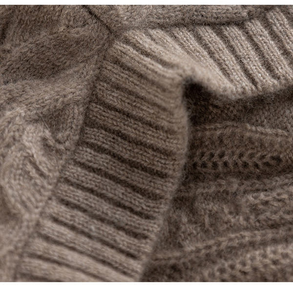 [96 %] Women's Round Neck Pullover Cloak Cashmere Shawl Three-dimensional Twisted Pattern