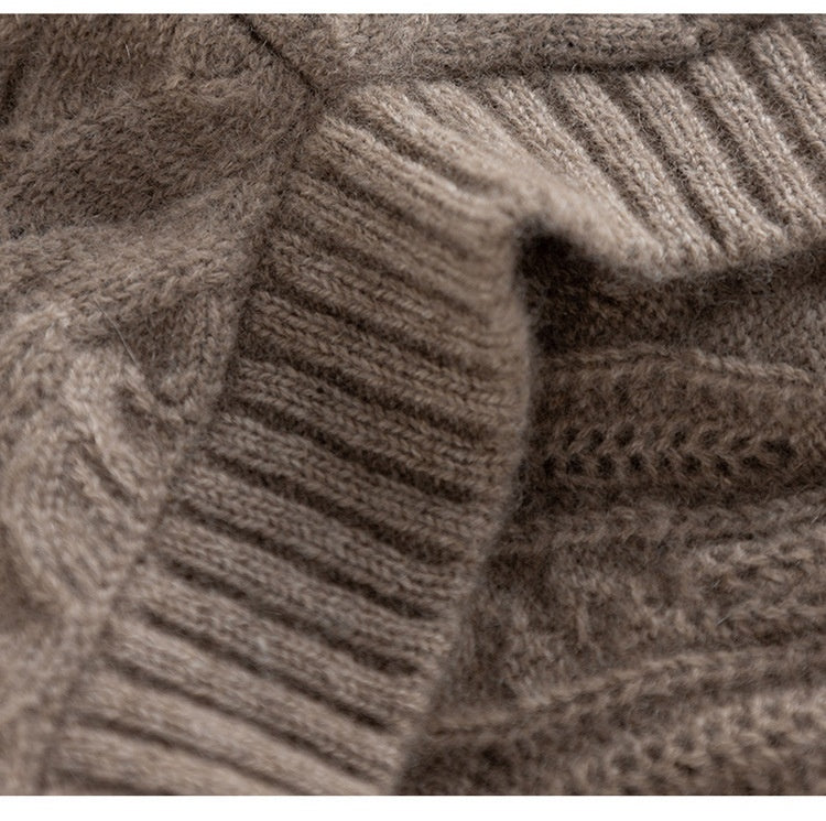 [96 %] Women's Round Neck Pullover Cloak Cashmere Shawl Three-dimensional Twisted Pattern