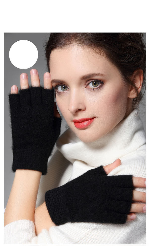 [100% Wool] Half finger gloves