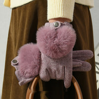 [100 % Polyester] Windproof Cashmere Feel Gloves For Women