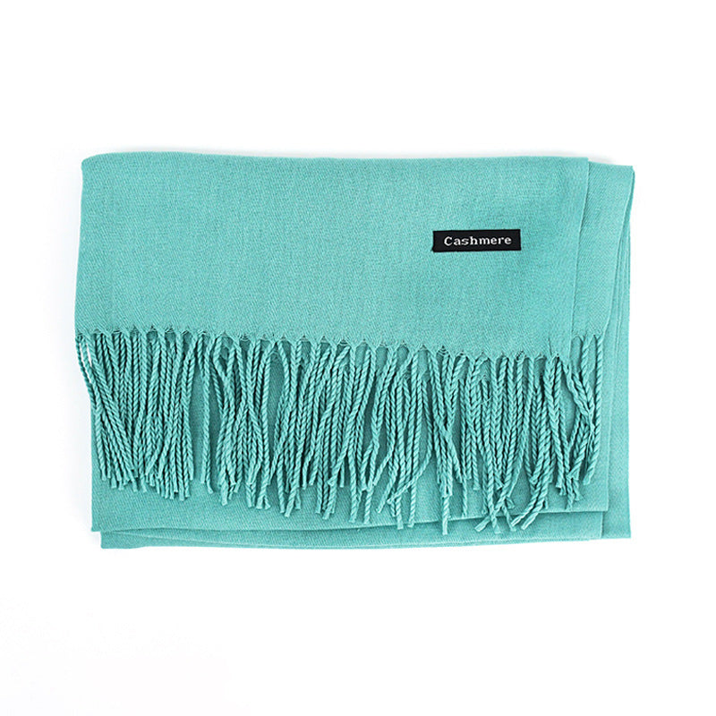 [Polyester Fiber] Women's Tassel Scarf – Cashmere Feel Imitation (70 cm x 200 cm)