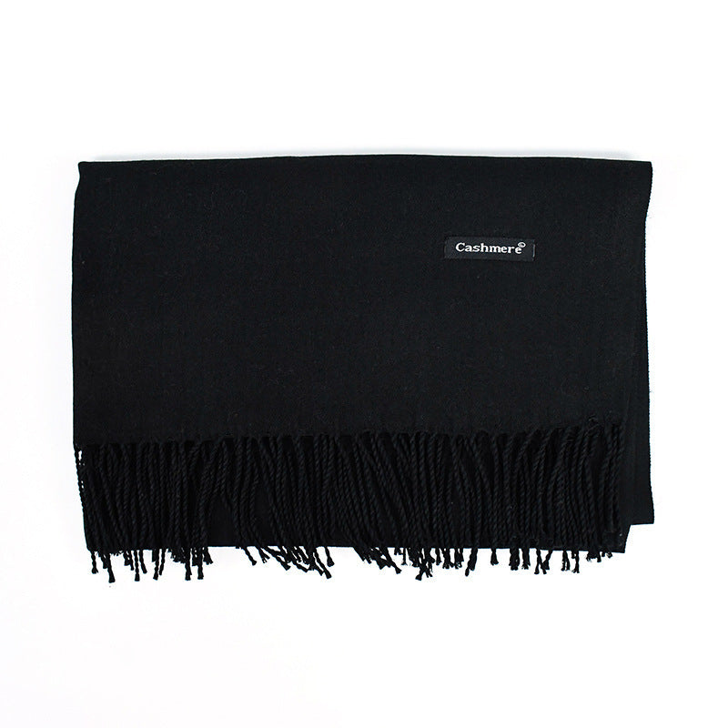 [Polyester Fiber] Women's Tassel Scarf – Cashmere Feel Imitation (70 cm x 200 cm)