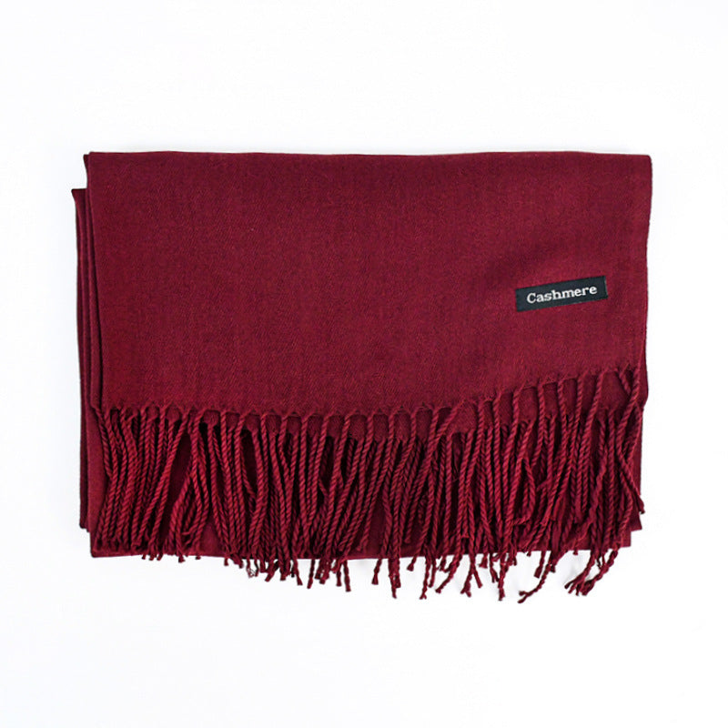 [Polyester Fiber] Women's Tassel Scarf – Cashmere Feel Imitation (70 cm x 200 cm)