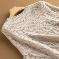 [96 %] Women's Round Neck Pullover Cloak Cashmere Shawl Three-dimensional Twisted Pattern