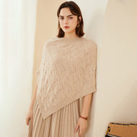 [96 %] Women's Round Neck Pullover Cloak Cashmere Shawl Three-dimensional Twisted Pattern