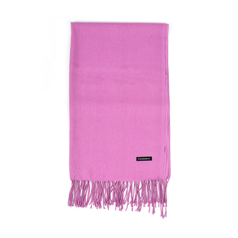 [Polyester Fiber] Women's Tassel Scarf – Cashmere Feel Imitation (70 cm x 200 cm)