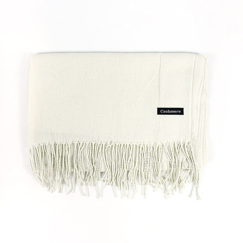 [Polyester Fiber] Women's Tassel Scarf – Cashmere Feel Imitation (70 cm x 200 cm)
