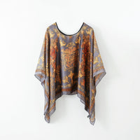 [100% Linen Fabric] Pullover Shawl Outerwear Cover-up Multifunctional Scarf (110 cm x 110 cm)