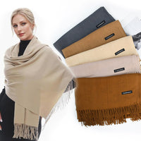 [Polyester Fiber] Women's Tassel Scarf – Cashmere Feel Imitation (70 cm x 200 cm)