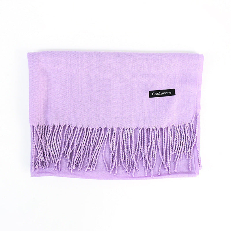 [Polyester Fiber] Women's Tassel Scarf – Cashmere Feel Imitation (70 cm x 200 cm)
