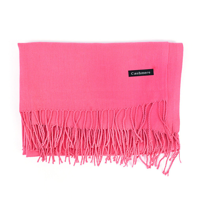 [Polyester Fiber] Women's Tassel Scarf – Cashmere Feel Imitation (70 cm x 200 cm)