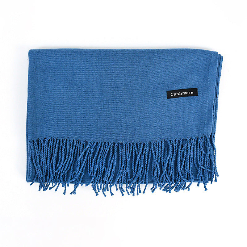 [Polyester Fiber] Women's Tassel Scarf – Cashmere Feel Imitation (70 cm x 200 cm)