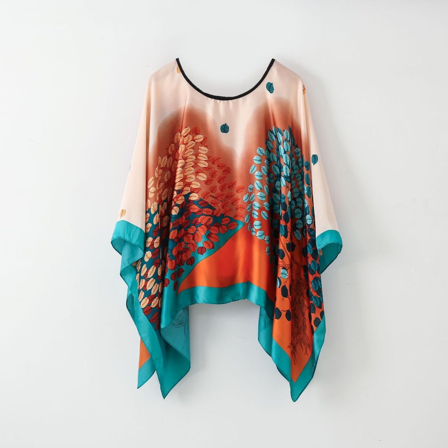 [100% Linen Fabric] Pullover Shawl Outerwear Cover-up Multifunctional Scarf (110 cm x 110 cm)