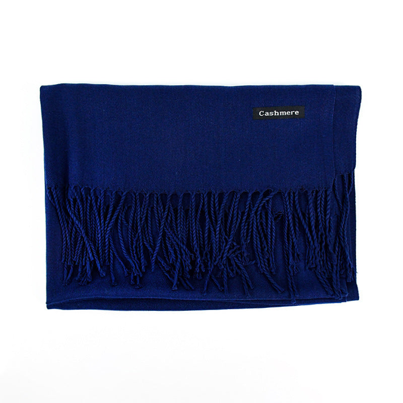 [Polyester Fiber] Women's Tassel Scarf – Cashmere Feel Imitation (70 cm x 200 cm)