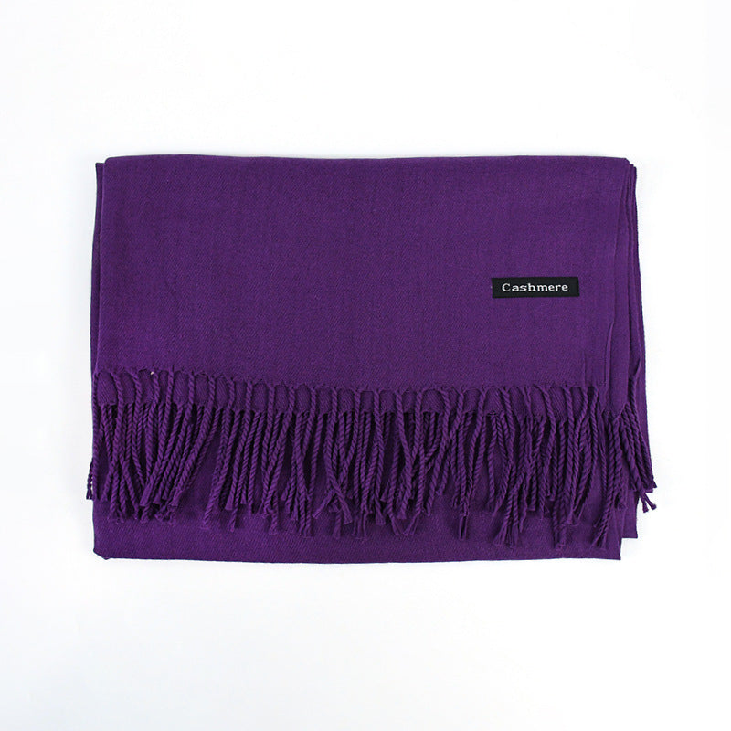 [Polyester Fiber] Women's Tassel Scarf – Cashmere Feel Imitation (70 cm x 200 cm)