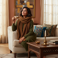 [100% Acrylic fiber] Korean Woolen Scarf for Autumn And Winter (190 cm x 30 cm)